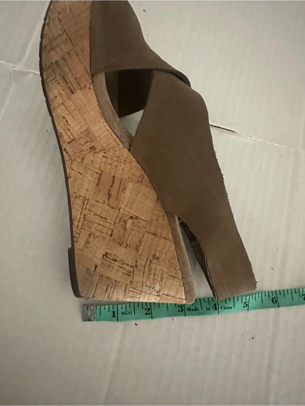 Clarks Artisan Caslynn Shae Cork Wedge Sandals Brown Tan Leather 3” Slingback 7M